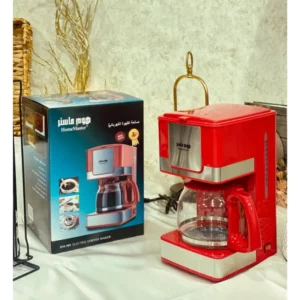 هوم ماستر ماكينة قهوة مقطرة كهربائية بقدرة 800 واط - أحمر