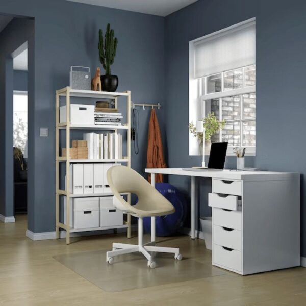 مكتب بأدراج جانبية لون أبيض, ‎140x60 سم‏ LAGKAPTEN / ALEX